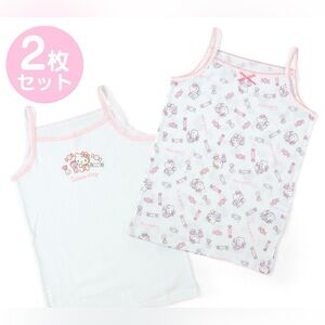 Hello Kitty Girls Camisole Top 2 Pack Set Japan Size 100 / Girls 3-4 NWT